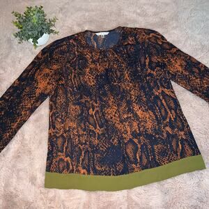 Cabi Snake Skin Animal Print Surplice Wrap Front Blouse Size: Medium